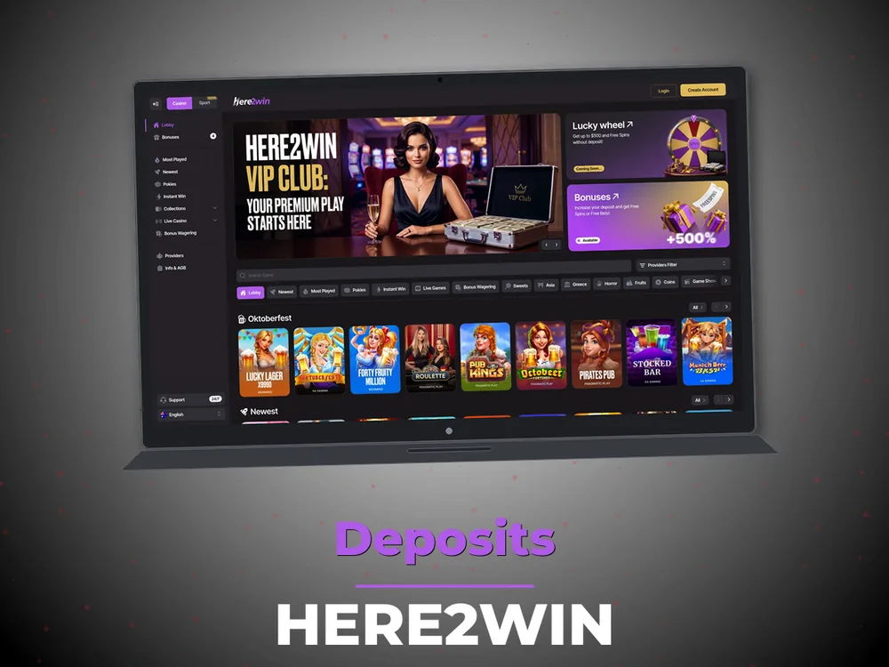 Here2win - Deposits