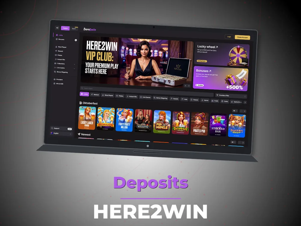Here2win - Deposits